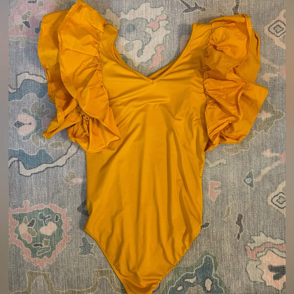 Yellow Ruffle Bodysuit